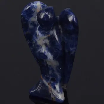 2inch Mavi Sodalite Mücevher Melek Doğal El Sanatları Taş Heykel Çakra Şifa Reiki Taş Oymacılığı