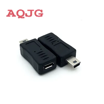 Mini USB Erkek Adaptör Dönüştürücü Micro USB erkek Htc AQJG İçin V3 için V8 adaptörü Mini 5 p Siyah Adaptör