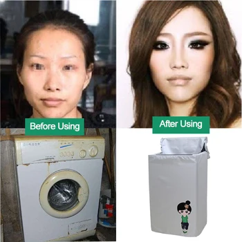 Gümüş Kaplama Kalınlaştırmak Çamaşır Makinesi Toz Kapağı Su Geçirmez Güneş Koruyucu Çamaşır Makinesi Kapak Fermuar&Etiket Koruyucu Kılıf