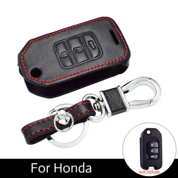 Honda İçin Honda Civic X İçin ATOBABİ 3 Düğme Deri Araba Anahtarı Kapağı Durumda-RV Caz Greiz Crdder Flip Anahtar Anahtarlık Fob Durumlarda