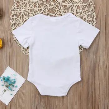 Bebek yeni Doğan Çocuklar Mektup Yumuşak Pamuklu Elbise Rahat Anne Çocuk Bebek Bebek Çocuk Badi Tulum Playsuit Elbise Kıyafetler