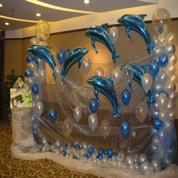 Büyük 80 cm Pembe/Mavi Yunus Balon Folyo Helyum Balonu Parti Düğün Dekorasyon Çocuk Doğum günü Hediyesi Oyuncak Malzemeleri