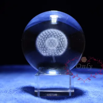 Stand el Sanatları ile güzel Ev Dekorasyon 3D Karahindiba Kristal Cam Topu Chirstams Hediye olarak Ağırlık Fengshui