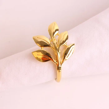 12pcs/lot SHSEJA Hassas peçete yüzüğü metal kaplama altın yaprak peçete yüzüğü moda maple kağıt havlu masaüstü süslemeleri toka