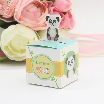 Büyük Haber Aşk 50pcs/lot hayvan şeker kutusu bebek duş Olayı ve parti malzemeleri için kutu Safari Vahşi Hayvan hediye kutusu iyilik