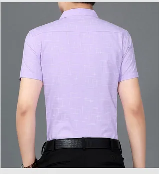 Artı Boyutu Marka Erkek Kıyafetleri 2017 Yaz Pamuk Erkekler İnce Uygun Gömlek Kaliteli Gömlek baskılı kıyafet Moda Gömlek