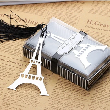 Püskül Metal İmi Kırtasiye Düğün hediyesi İle 1 adet/kutu Romantik Eyfel Kulesi yer İmleri Kargo Ücretsiz