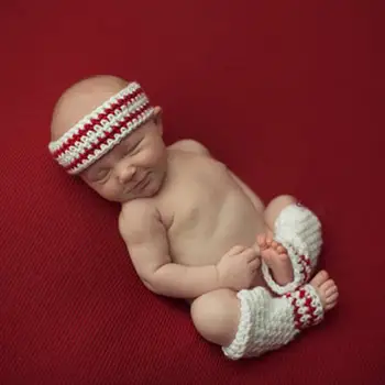 2018 Sıcak Satış Bebek Örgü Bebek Tığ Kostüm Yumuşak Sevimli Sporcu Kıyafetleri Bebek Şapka yeni doğan Fotoğraf Sahne MZS-15040