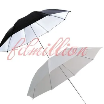 2 ADET Beyaz+Siyah 33inch 83cm Difüzör Saydam Fotoğraf Stüdyo Flaş Yumuşak Şemsiye + Işık Fotoğrafçılık Yansıtıcı şemsiye