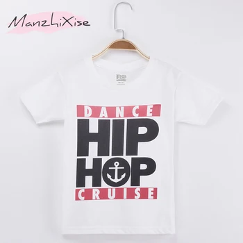 2018 Çocuk Giyim Çocuk T-shirt Hiphop Street Dans Pamuk Çocuk Gömlek Çocuk Kısa T Shirt Bebek Elbiseleri Kız Tee Tops