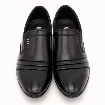 BİMUDUİYU Lüks marka PU Deri Moda Erkek Elbise İş Ayakkabıları Sivri Siyah Ayakkabı Nefes alabilen Resmi Düğün Ayakkabı Oxford