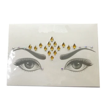 Akrilik Reçine Matkap Sopa Bindi Sticker Yüz Bohemya Ve Kabile Tarzı Seçilmiş Ve Göz Mücevherleri Dekor Sticker Alın