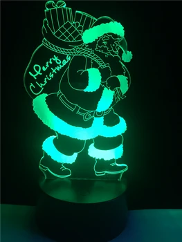 Eve 3D Lamba İçin Noel HEDİYESİ Serisi Noel Süslemeleri Gece Işık Luminaria Noel Baba Ağacı Kardan Adam Ayı Balık ÇOCUKLAR OYUNCAK LED