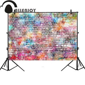 Allenjoy fotoğraf stüdyosu fon grafiti tuğla duvar renkli suluboya moda arka plan photobooth baskılı profesyonel