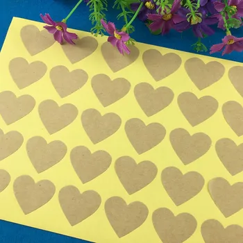 Kraft Boş 600PCS Hediye İçin Dekor Deri DİY Sticker Etiket Sızdırmazlık Çok 3 cm Ücretsiz Kargo Basit Kalp şeklinde Çıkartmalar Kağıt/