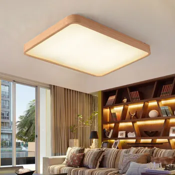 Kare MEŞE yatak odası mutfak balkon dikdörtgen Modern ahşap tavan led tavan ışıkları modern avize tavan lambası