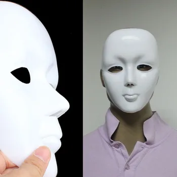 Cadılar Bayramı Partisi DİY Korkunç Maskeler için 1 adet Kostüm Maske Tam Yüz Maskesi Mıme Cosplay Masquerade Ball Parti Maske Kostüm Beyaz
