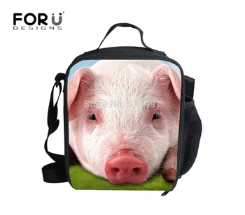 Yeni yıl çocuklar için okul çocukları için FORUDESİGNS 3d domuz tasarımcısı öğle çanta öğle yemeği kutusu çocuklar termal beslenme çantası piknik serin