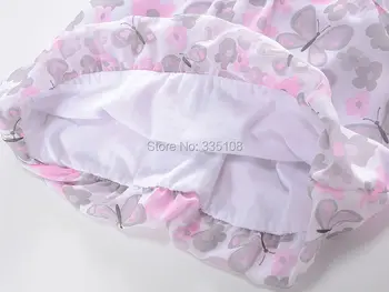 Yaz Şifon Bluz için Set Prenses Kız Bebek Elbise Çiçek Çocuk Kolsuz T-shirt ve Pantolon Kız Giyim Set Üstleri