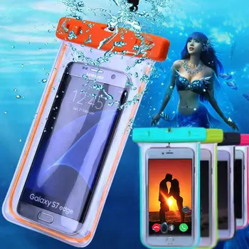 İPhone 8 X 6 7 Samsung Galaxy S9 s 8 Artı A5 A8 için Artı 6 inç su Geçirmez Sualtı kılıfı Artı 2018 Su Geçirmez Çanta Kılıfı