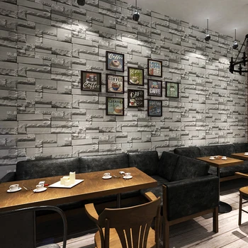 Yüksek 3D tuğla duvar kağıdı deseni antik tuğla oturma odası duvar kağıdı, modern Çin restoranları duvar kağıdı pasoyu de parede son