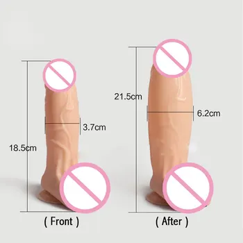 3 Güçlü Emici Yetişkin Ürünleri Seks Oyuncakları Kadın Mastürbasyon için 1 ADET Şişme Büyük Dildo Gerçekçi Penis Büyütme Renkleri