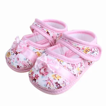 Sevimli yeni Doğan Bebek Kız Bebek Ayakkabıları 0 Ilmek Rahat Beşik Ayakkabı-12 MİLYON Çiçek