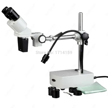AmScope 10X-20X Bükülebilir Işık ile Dürbün Stereo Mikroskop Boom Kolu LED Malzemeleri