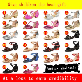 Çocuklar çocuk kız TOPUK 3.5 cm Saten Ücretsiz spor Dans ayakkabıları Noel Hediyesi Balo Latin dans ayakkabıları toptan nakliye