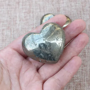 Doğal Pirit taş kalp şekli Dekorasyon,40-65 mm