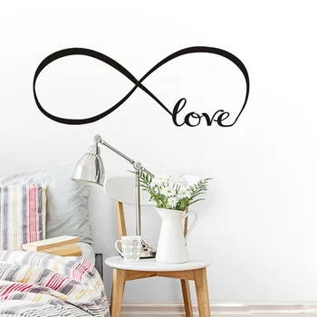 Aile Oturma Odası, Yatak Odası Dekorasyon Aksesuarları Duvar Sanat Çıkartmaları Ev Dekorasyonu İçin Sonsuz Sembolü Şekil İşareti Duvar Sticker Aşk