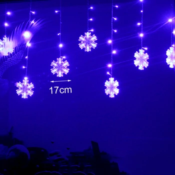 3M 132LEDS Tatil ışıkları 17cm kar Tanesi modelleme Işık dize AB Tak Noel Çelenk Noel peri Düğün dekorasyon DA Led