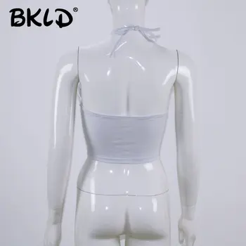 Yular Seksi Femme BKLD Moda 2018 Yaz Yeni Tank Top Kadınlar Nakış En Seksi Beyaz Kadın Camiş Tank Kadın Kırpma Üstleri Gül