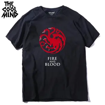 Thrones COOLMİND rahat pamuk TARGARYEN baskılı erkek T-shirt kısa kollu oyun o-boyun erkek GA0125A shirt t-shirt T