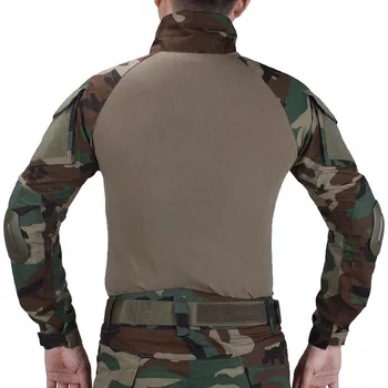 Dirsek pedleri Woodland T T taktik BDU combat-Shirt Askeri harekat Kamuflaj-shirt airsoft paintball avcılık giyim