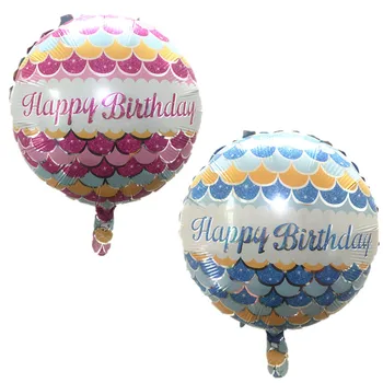 BİNGTİNA yuvarlak Mutlu Doğum günü balonları çocuklar toptan globos Balık desen balonları için parti dekorasyon balon oyuncaklar tatil