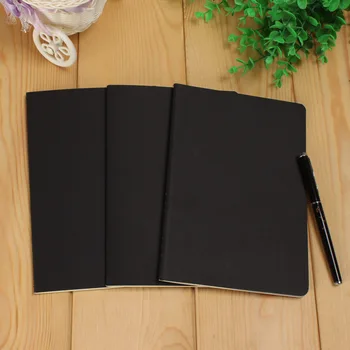 A5 B5 Siyah Notebook Kırtasiye Boş İç Kağıt Planlayıcısı Vintage Günlüğü Kitap Graffiti Okul Büro Malzemeleri Papelaria Eskiz Defteri