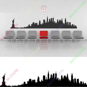 14 Oda için New York Şehir Silüeti Duvar Sticker Silueti Binalar Sanat Duvar Çıkartmaları DİY duvar Kağıdı Çıkartma 73 *