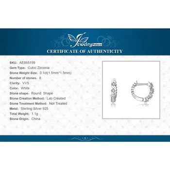 JewelryPalace Parlayan Hoop 925 Gümüş Düğün Nişan Hediye Mücevher Moda Takılar Doğum Günü Yıldönümü Küpe