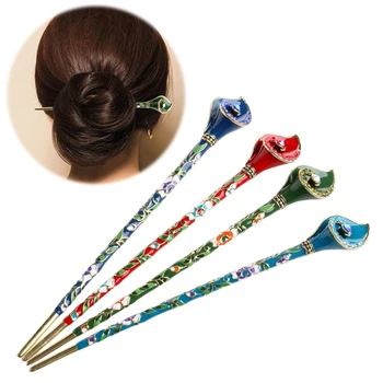 Kadın Metal Taklidi El Yapımı Saç Çubuklar Saç Tokası Pin Chignon Sopa