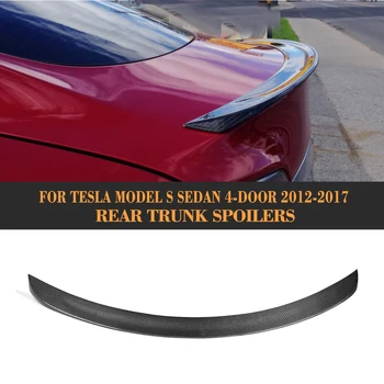 Parlak Karbon Fiber Arka Tesla Model S Sedan 60 70 75 85 90 D P85D P90D P100D 12-17 İki Stil Kanat Spoiler Gövde
