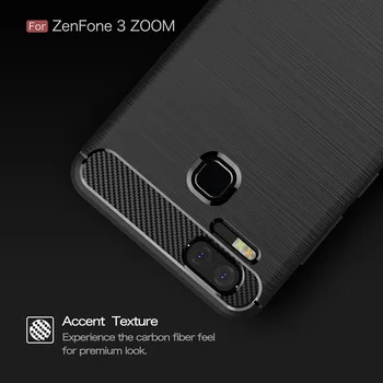 3 ZenFone ASUS ZenFone Zoom 3 ZE553KL Durumda Silikon Karbon Fiber Kılıf ASUS ZenFone Zoom 3 Dava için Zoom ZE553KL 64 GB