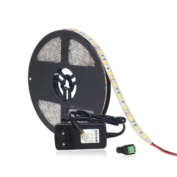 12 V Adaptör 5Meters Dimmer RF Uzaktan kumanda ile LED Şerit Şerit Işık 5050 60LEDs/m Beyaz,Sıcak beyaz,Kırmızı,Mavi,Yeşil,Sarı LED