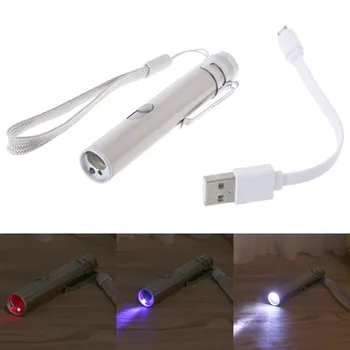 1 Çok İşlevli 3 Lazer Işığı USB Şarj edilebilir UV Meşale Kalem #1A31037 Lambası Feneri#Kızılötesi LED