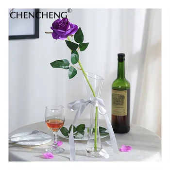 58CM Uzunluğu 11 Adet Kırmızı Mor Yapay Gül Çiçek Düğün Dekorasyon Sevgililer Günü hediye CHENCHENG
