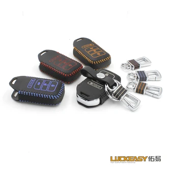 2016 honda accord 2013 crv Hakiki Deri Araba Anahtarı Kapağı için luckeasy anahtar kılıfı tutucu 2013 uzaktan anahtar cüzdan