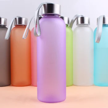Kordon Buzlu Şişe Şeker Renk ile 600ml Su Şişesi Taşınabilir sızdırmaz Spor Su Şişesi Kırılmaz Plastik Şişe