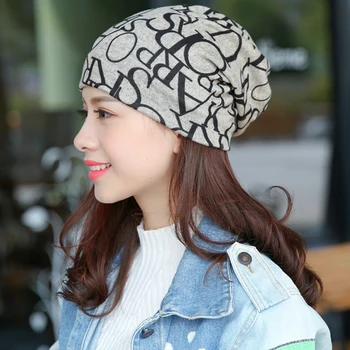 Uzun Kaleci Kore Hip-Hop Şapka &Sacrf Kadınlar Sonbahar İlkbahar Sıcak Pamuk Skullies Kasketleri Şapka Bayan Touca Mektup Gorro Kapaklar Örme