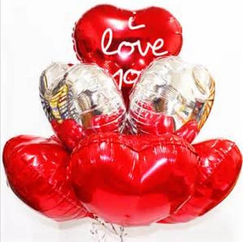 Düğün salonu parti dekorasyonu Sevgililer Günü için kaliteli 18inch 5 adet helyum folyo balon kırmızı balon kalp şeklinde globos malzemeleri