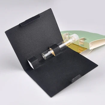 Deneme Paketi İçin 100Pieces/Lot 2 ML Cam Parfüm Şişesi Kağıt Kartı İle Özelleştirilebilir Kozmetik Durumda Boş